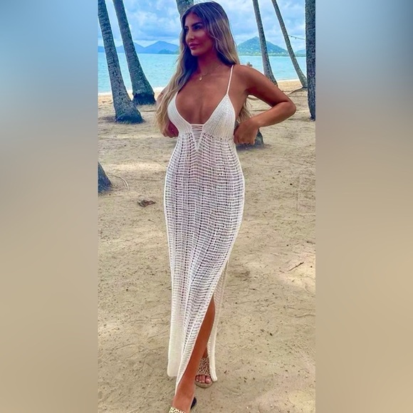 Lilly Classy Crochet Swimsuit Maxi Coverup - Picture 1 of 7